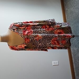Floral Leopard Print reversible blouse